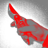photoshopped photo of a hand with pruning shears